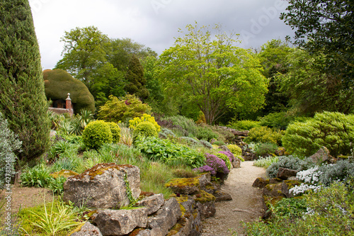 Park landscape on a cloudy day