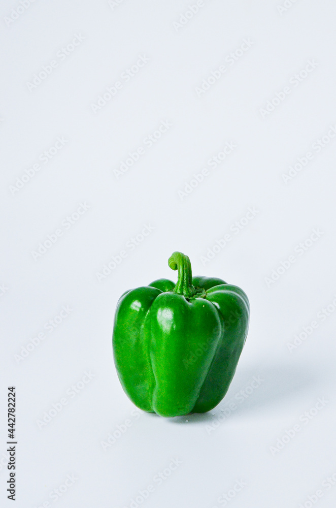 Sweet bell pepper for healthy on white background.Diet food and vegan concept.Closeup with Clipping Path. Sweet bell pepper for healthy on white background.Diet food and vegan concept.Closeup with Clipping Path.