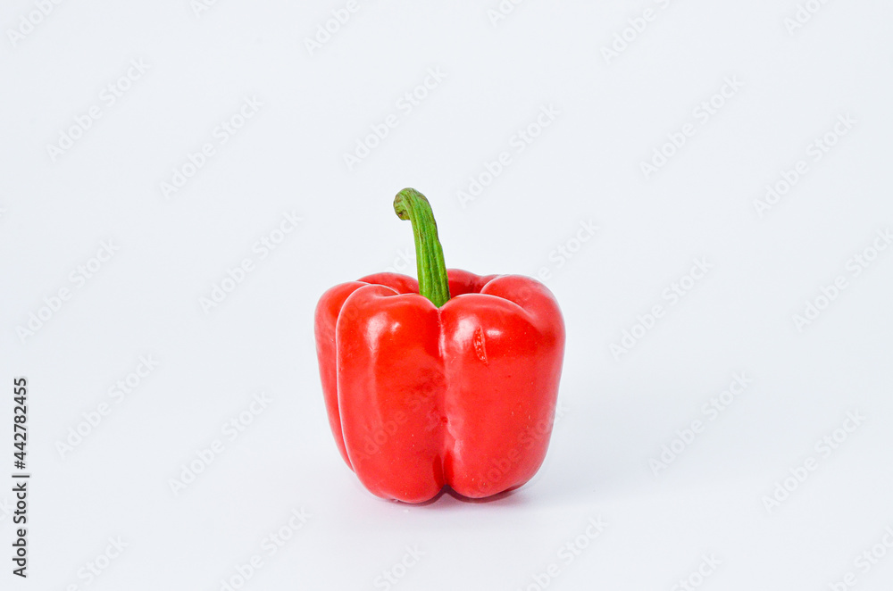 Sweet bell pepper for healthy on white background.Diet food and vegan concept.Closeup with Clipping Path. Sweet bell pepper for healthy on white background.Diet food and vegan concept.Closeup with Clipping Path.
