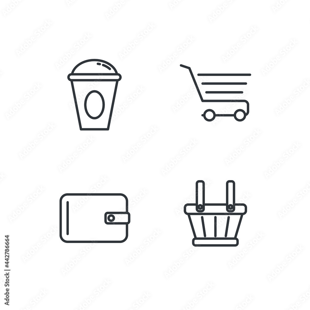 shopping set icon, isolated shopping set sign icon, vector illustration shopping set icon, isolated shopping set sign icon, vector illustration