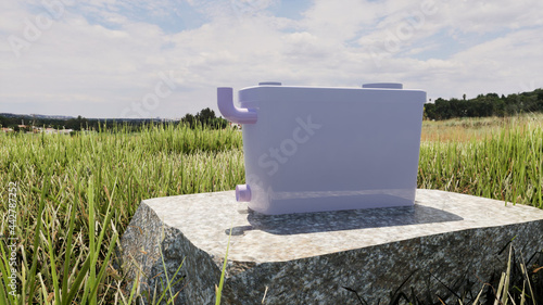 Toilet Pump Shredder. Rendered in 3D. A waste shredder, and sewer debris, which is connected to the toilet drain, commonly referred to as a waste grinder.