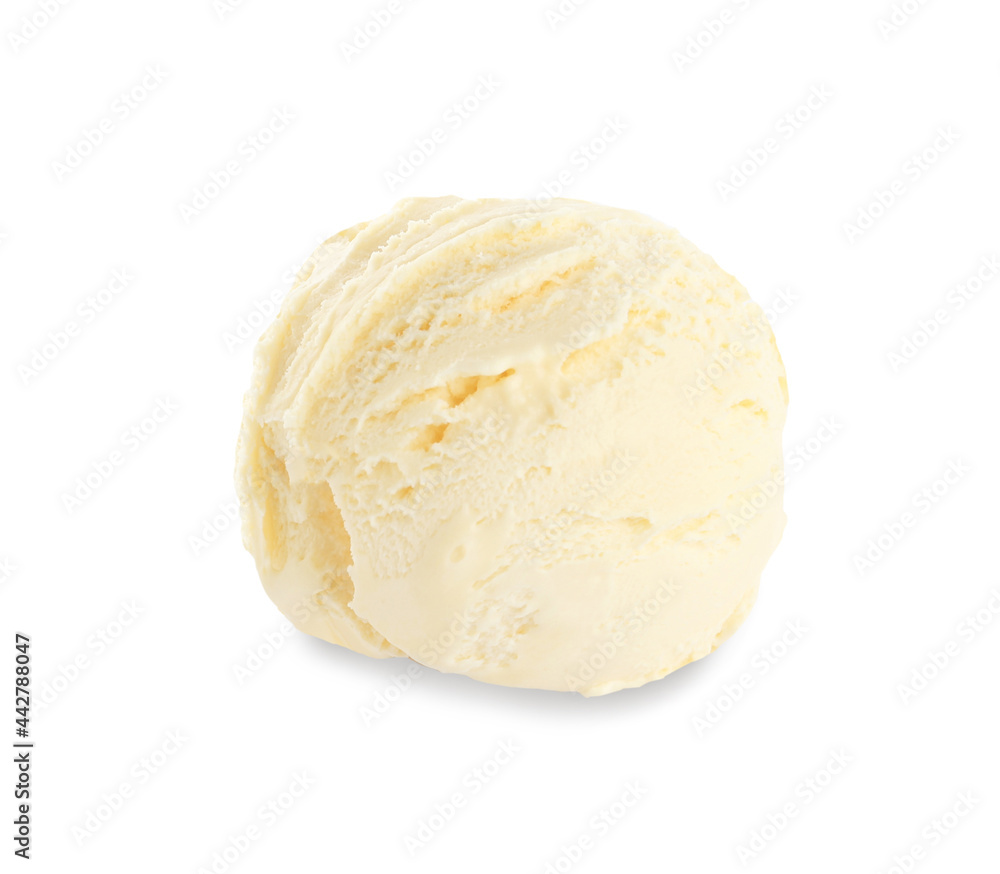 Delicious banana ice cream isolated on white