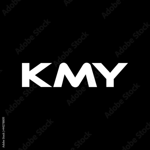 KMY letter logo design with black background in illustrator, vector logo modern alphabet font overlap style. calligraphy designs for logo, Poster, Invitation, etc.