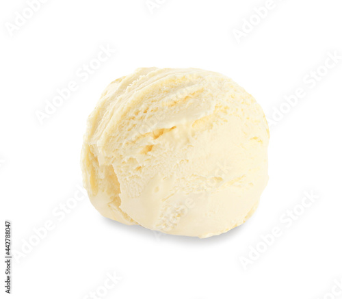 Delicious banana ice cream isolated on white