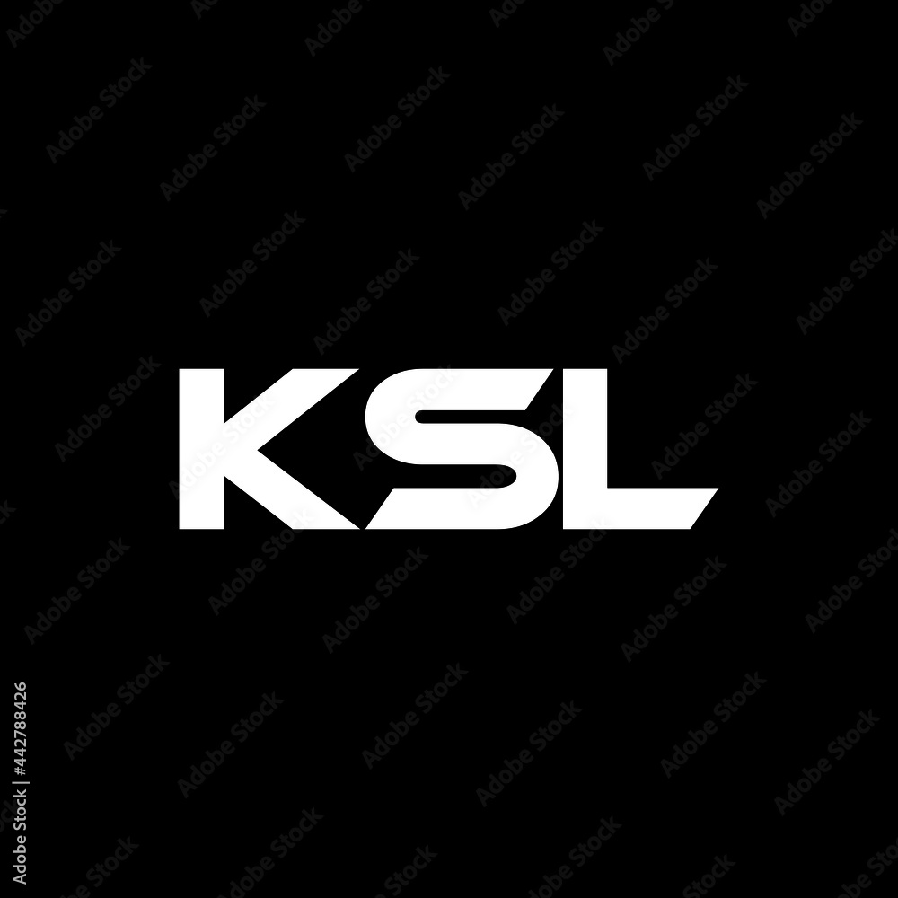 KSL letter logo design with black background in illustrator, vector