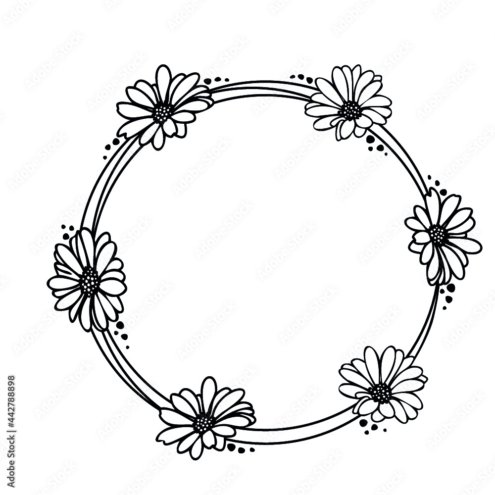 frame with flowers for logo , summer design for girl frame with flowers for logo , summer design for girl