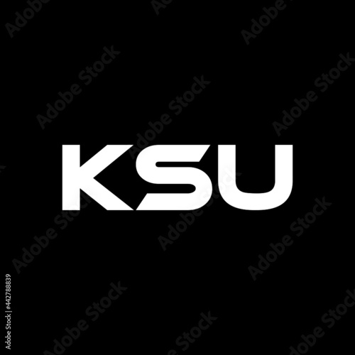 KSU letter logo design with black background in illustrator, vector logo modern alphabet font overlap style. calligraphy designs for logo, Poster, Invitation, etc.