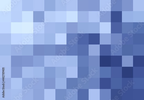 Light Blue Abstract Mosaic Background, Pixel Gradient Background. Shades of Blue. Background For Cards, Poster or Website. Digital Imaging. 