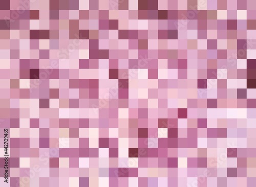 Pink Abstract Mosaic Background, Pixel Gradient Background. Shades of Pink. Big Background For Cards, Poster or Website. Digital Imaging. Horizontal