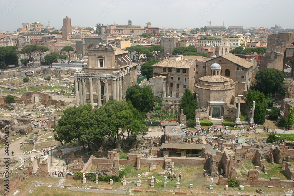 Roman Forum in Rome Italy from Above