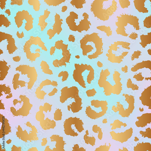 Leopard, cheetah, panther or jaguar seamless pattern. Repeated gold animal skin print. Repeating elegant golden pattern. Fashion style. Luxury background. Abstract texture for design prints. Vector