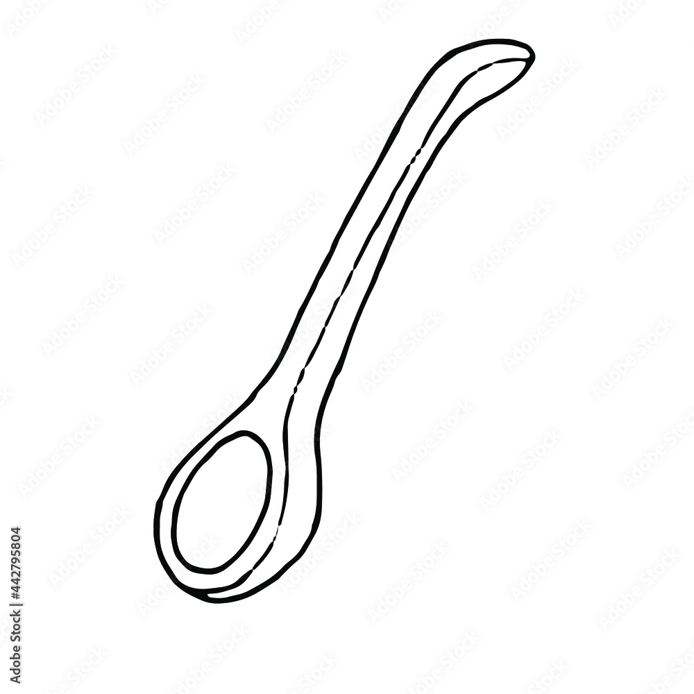 Hand draw illustration ladle. Sketch Wood spoon.Logo design Stock Vector Adobe Stock