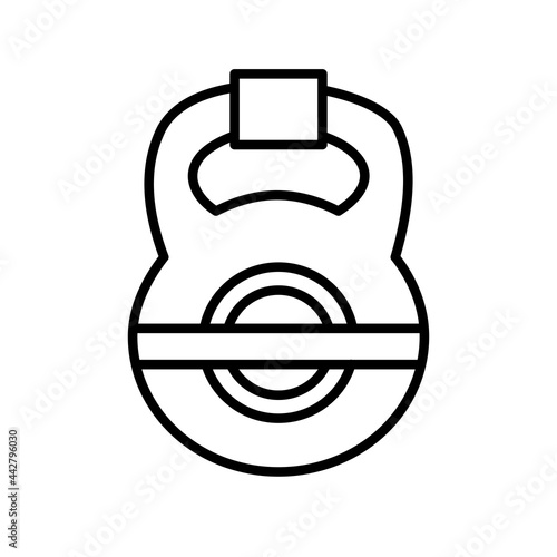 Kettle bell Vector Line Icon Design