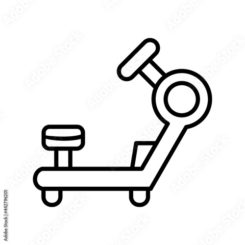 Rowing machine Vector Line Icon Design