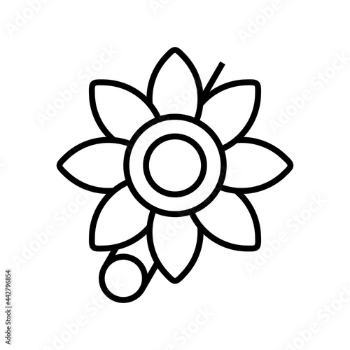 Brooch Vector Line Icon Design