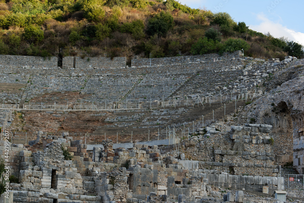 horizontal shot ancient greek antique stadium 