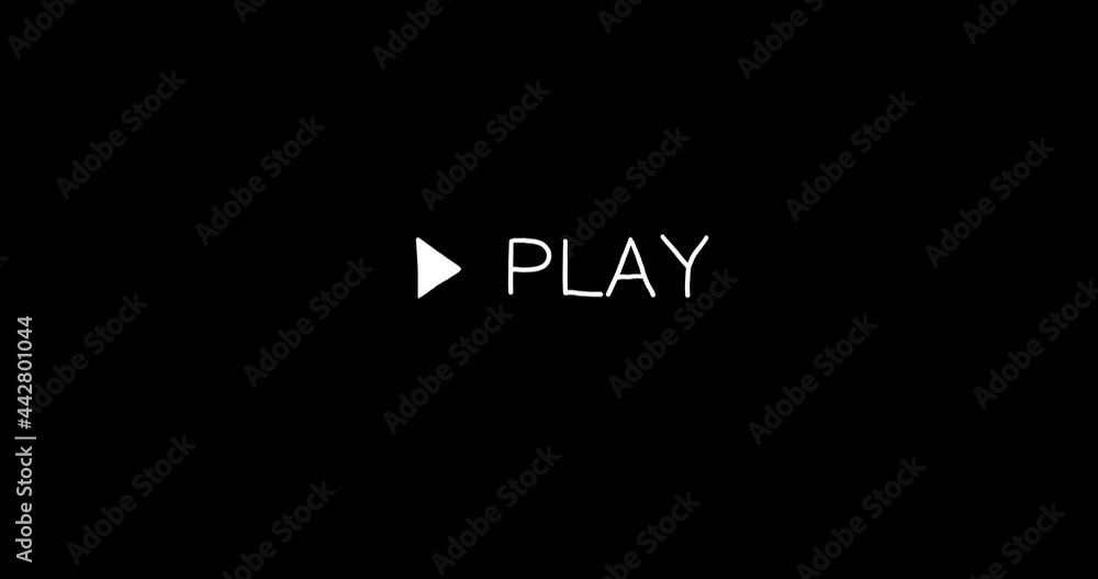 Set of HandDrawn Seamless Loop Animated REC, PLAY, PAUSE, REWIND, LOW