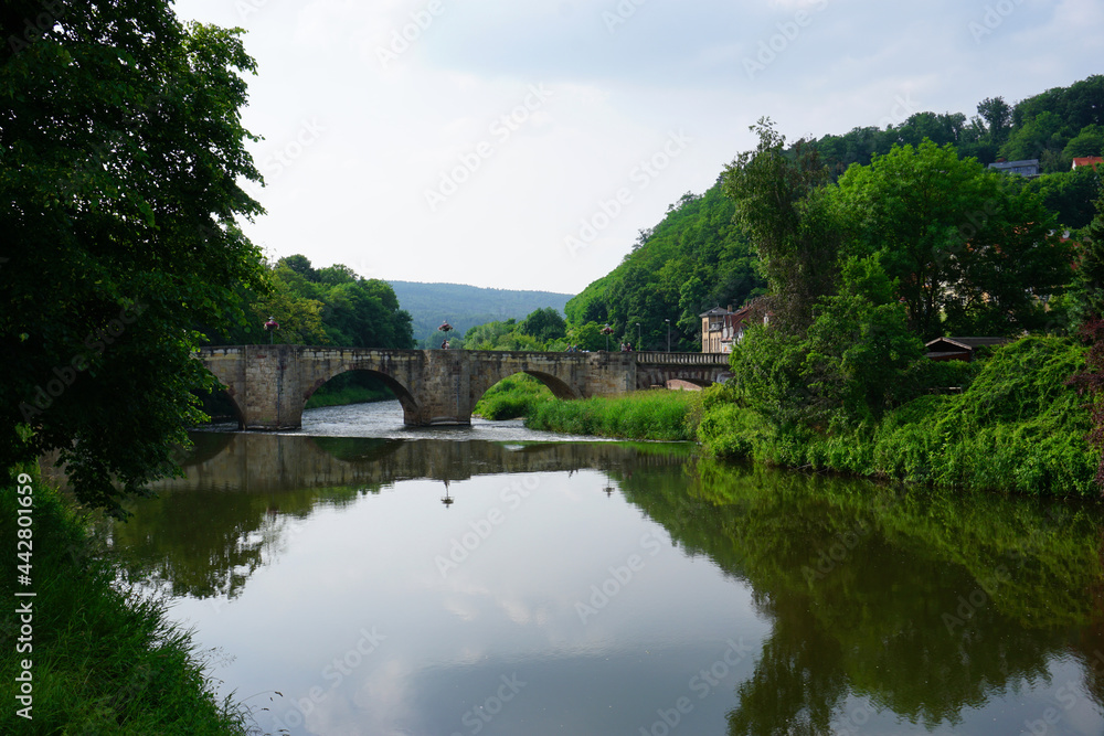 Blick auf die alte Werra Brücke in Hann. Münden