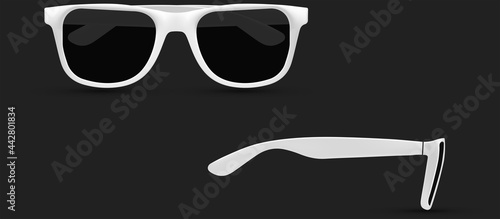 Sunglasses woman, Web site page and mobile app design element. Summer Sunglasses, Realistic mockup. Fashion accessory. Isolated on white background.