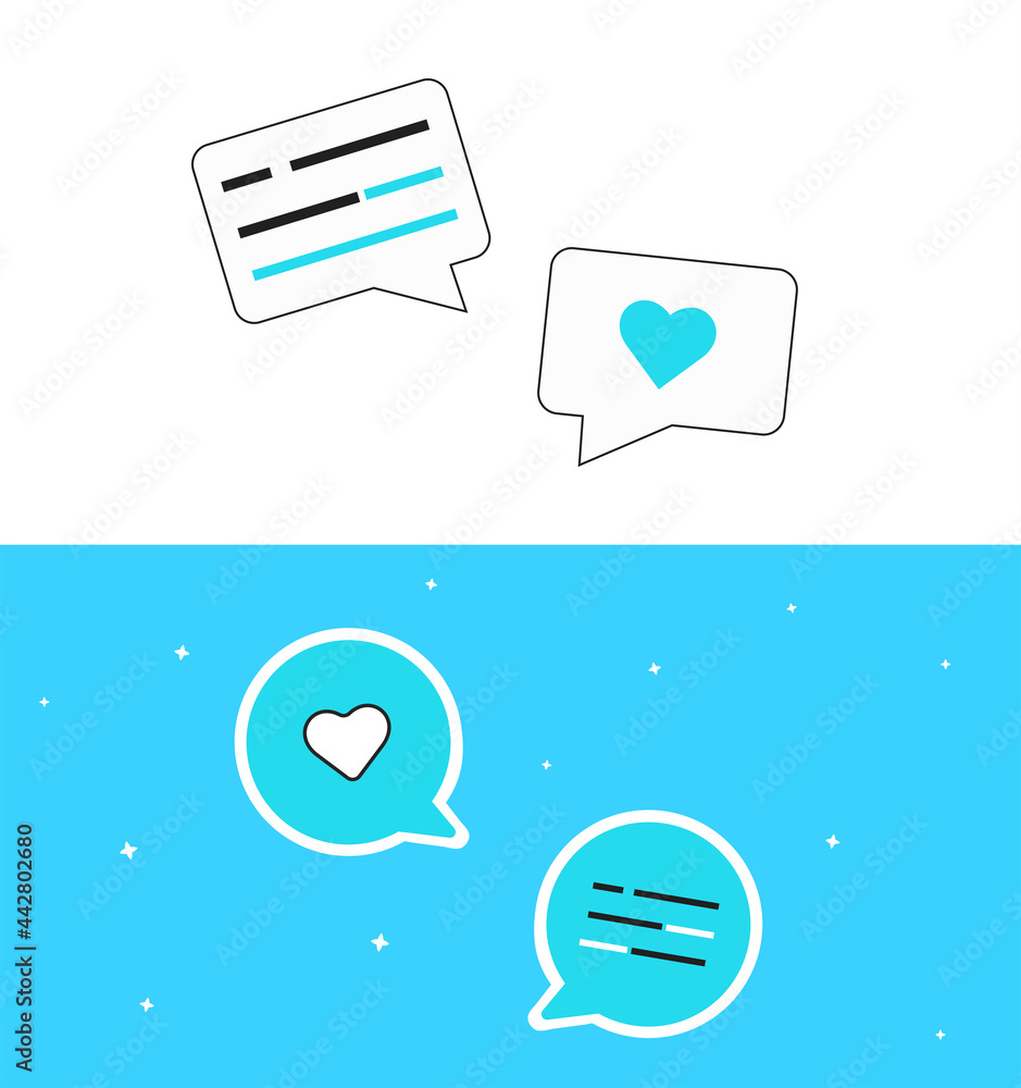 Dialogue Box Message Collection. Bubble Speech Vector Illustration.