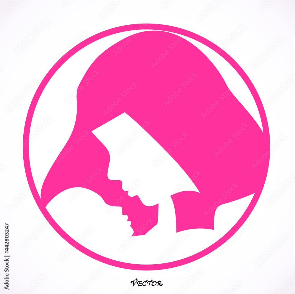 muslim mother and baby stylized vector symbol. Icon Isolated on White Background. Flat style. muslim mother and baby stylized vector symbol. Icon Isolated on White Background. Flat style.