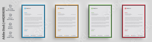 letterhead flyer corporate creative official company professional abstract minimal simple 1-page advertising newsletter magazine poster template design with a logo