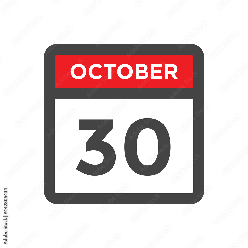 October 30 calendar icon with day of month