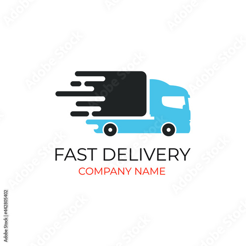 Transport company logo on white background. Fast Delivery icon