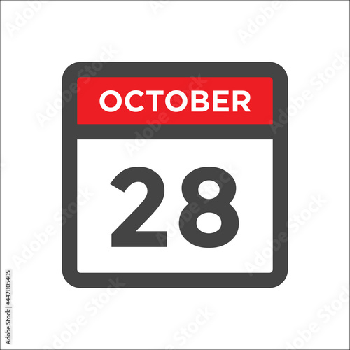 October 28 calendar icon with day of month
