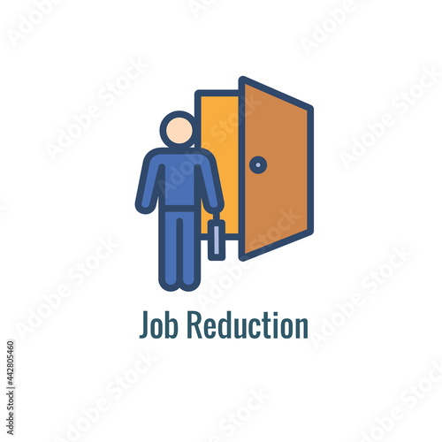 Job Loss, Downsizing, Getting Fired, and Unemployment from Covid 19 or Coronavirus Icon