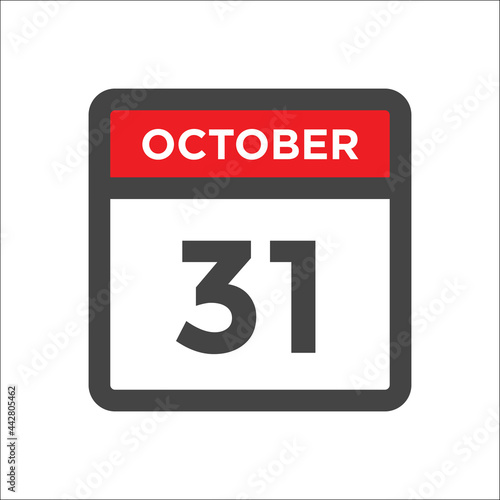 October 31 calendar icon with day of month