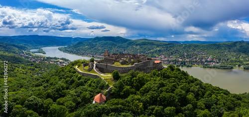 Remains of the Citadel (in Hungarian, Fellegvár), Visegrád which was the summer palace of King Matthias Corvinus of Hungary (in Hungarian, Mátyás Király)