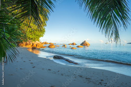 Fototapeta Naklejka Na Ścianę i Meble -  tropical beach anse lazio on praslin on the seychelles