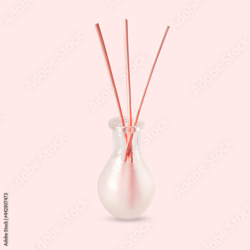 Incense sticks for home isolated on pink background, environmentally friendly fragrant air, safe for children, pleasant smell around the house, different flavoring aromas, anti-smoking odor