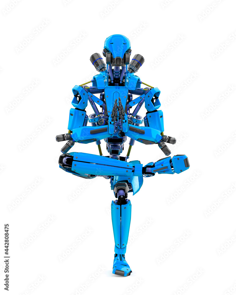 super robot is doing a namaste pose super robot is doing a namaste pose