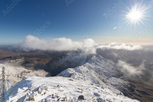 Fototapeta View from the summit Mount Snowdon