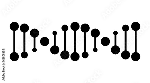 DNA genetics symbol on a white background. Chromosomal genetic spiral illustration. EPS 10 vector icon.