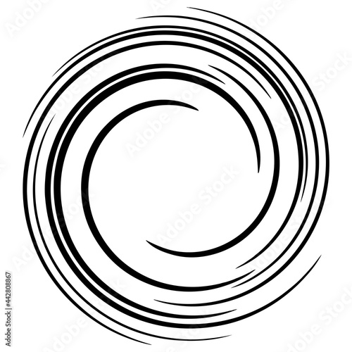 Abstract spiral, swirl, twirl design element. Curlicue, rotating shape. Volute, vortex, helix element