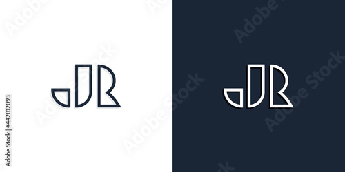Abstract line art initial letters JR logo.