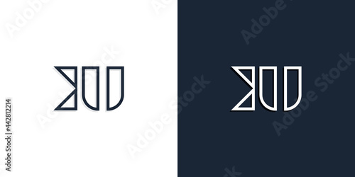 Abstract line art initial letters KU logo.