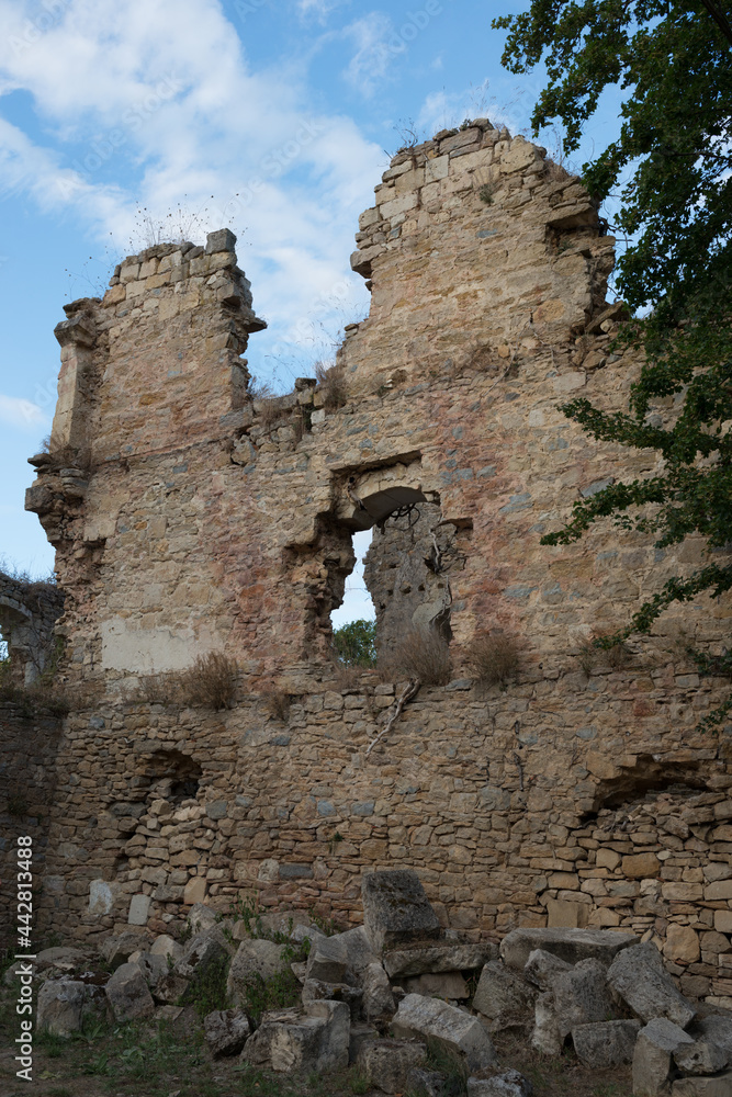 Beautiful ruins at Santa Maria de Rioseco old convent. Burgos, Merindades, Spain, Europe