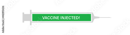 Syringe with injection. Syringe symbol on isolated background