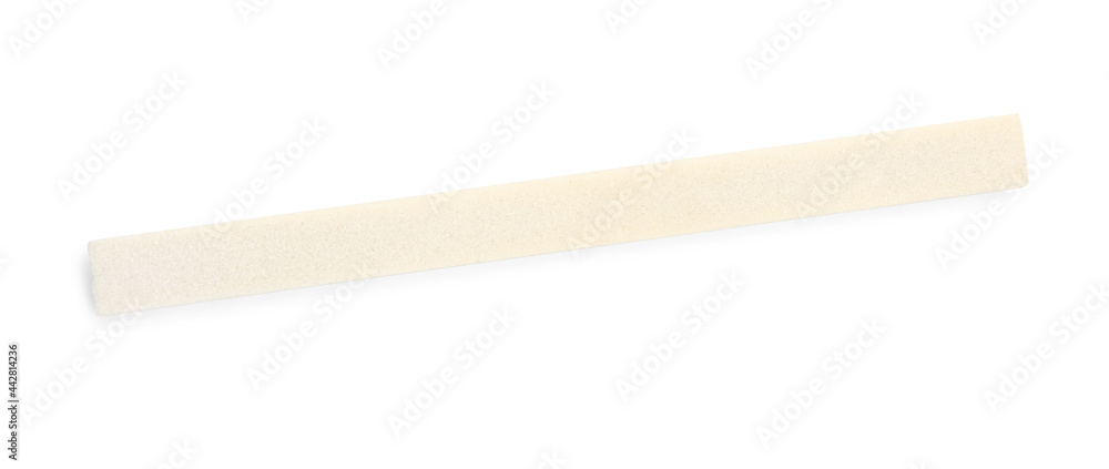 Sharpening stone for knife isolated on white, top view Sharpening stone for knife isolated on white, top view