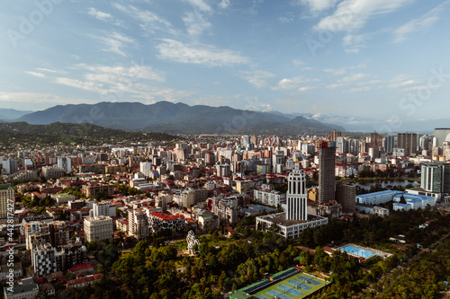 Panoramic aerial view of the beautiful growing city of Batumi, Adjara in the Caucasus in Georgia