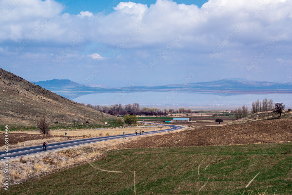 Naklejka premium lake landscape in the mountains