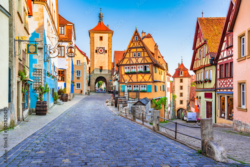 Rothenburg ob der Tauber - Historical Franconia in Bavaria, Germany.