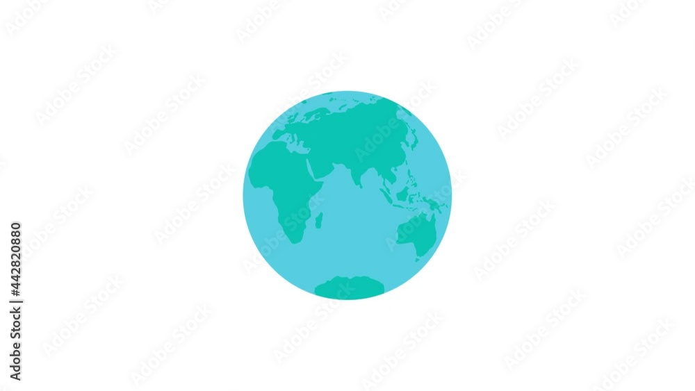 animation of globe icon. Rotating of Earth 4k video animation of globe icon. Rotating of Earth 4k video