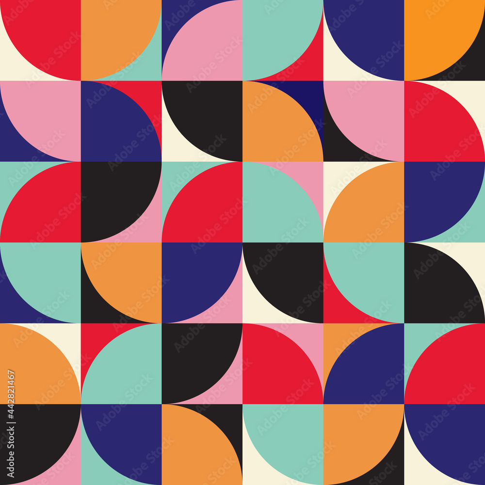 Mid century geometric abstract pattern with simple shapes, Mid century geometric abstract pattern with simple shapes,
