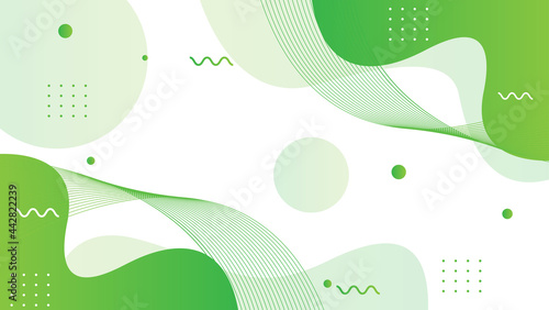 green abstract background with wavy shape