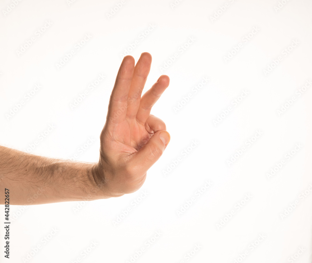 Hand Gesture and Position White Background Caucasian Middle Age Man Photograph Set Hand Gesture and Position White Background Caucasian Middle Age Man Photograph Set